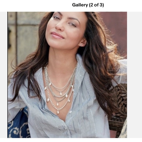 Stella and Dot Avery Chain and Pearl Necklace - Picture 4 of 5